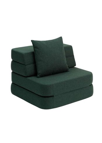 By KlipKlap - Matras - KK 3 Fold Sofa Single - Deep Green W. Light Green