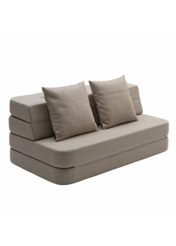 By KlipKlap - Couch - KK 3 fold sofa w. buttons - Beige w/ Sand