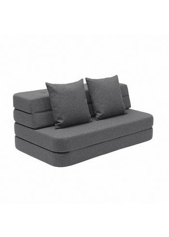 By KlipKlap - Sofá - KK 3 fold sofa w. buttons - Blue Grey w/ Grey