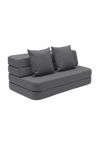 By KlipKlap - Sofa - KK 3 fold sofa w. buttons - XL - Blue Grey w/ Grey