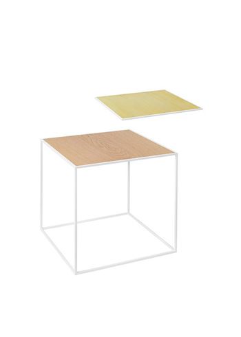 By Lassen - Conselho - Twin 35 Table - Oak/Brass with White Base