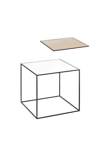 By Lassen - Table - Twin 35 Table - White/Oak with Black Base