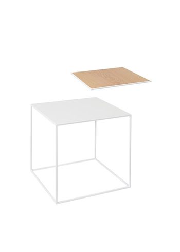 By Lassen - Table - Twin 35 Table - White/Oak with White Base