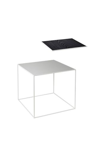 By Lassen - Junta - Twin 35 Table - Cool Grey/Black With White Base