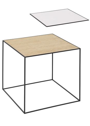 By Lassen - Table - Twin 42 - White/Oak With Black Base