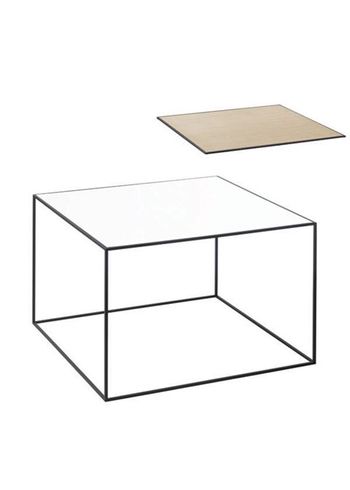 By Lassen - Junta - Twin 49 Table - White/Oak With Black Base