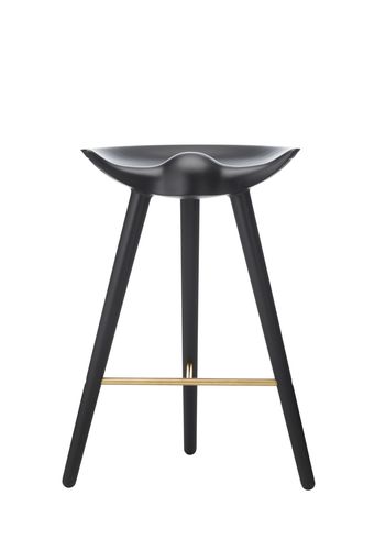 By Lassen - Chair - ML 42 Bar Stool - Low - Black Stained Beech/Brass