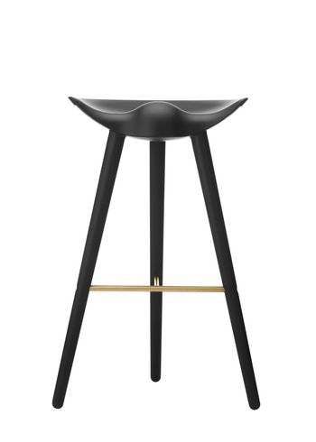 By Lassen - Krzesło - ML 42 Bar Stool - High - Black Stained Beech/Brass