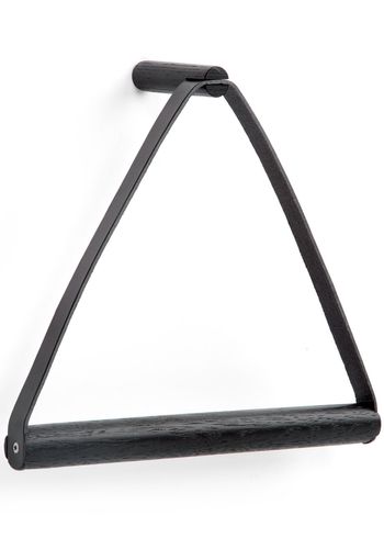 By Wirth - Towell Hanger - Towel Hanger - Black oak & leather