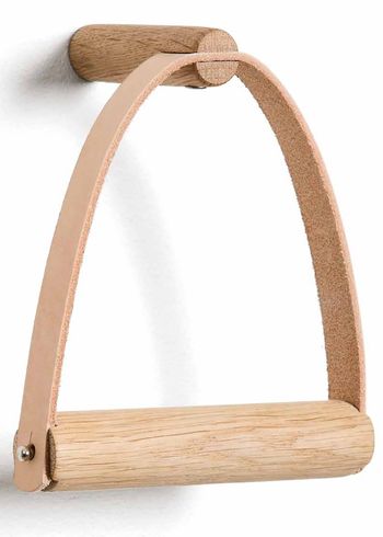 By Wirth - Suporte para papel higiénico - Toilet Paper Holder - Nature oak & leather