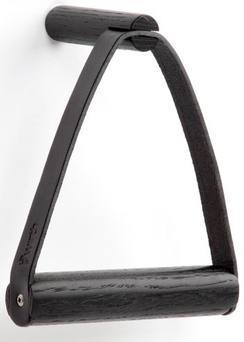 By Wirth - WC-paperiteline - Toilet Paper Holder - Black oak & leather