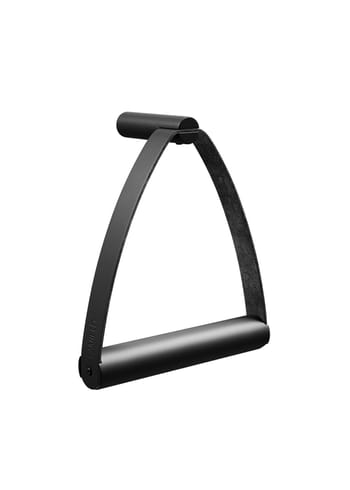 By Wirth - Suporte para papel higiénico - Toilet Paper Holder - Black metal & leather