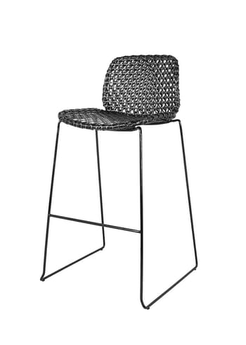 Cane-line - stołek barowy - Vibe Barstol, Stabelbar - Cane-line Weave - Black/Graphite