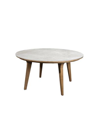 Cane-line - Tafel - Aspect Table - Stel: Teak / Bordplade: Grå Fossil Keramik - Ø144