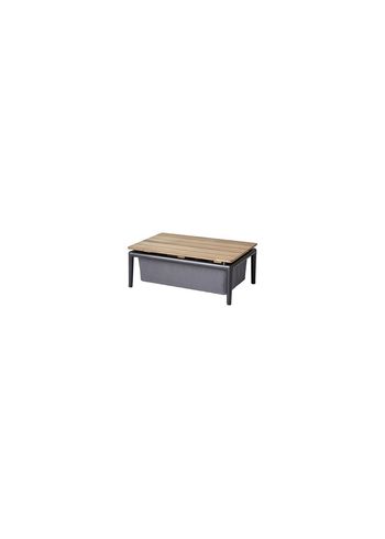 Cane-line - Table - Conic Box Table - Teak / Aluminum / Grey Cane-line Tex fabric