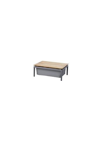 Cane-line - Table - Conic Box Table - Teak / Aluminum / Light Grey Cane-line Tex fabric