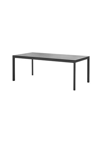 Cane-line - Table - Drop Table - 200x100 - Frame: Lava Grey Aluminum / Tabletop: Grey Fossil Ceramic