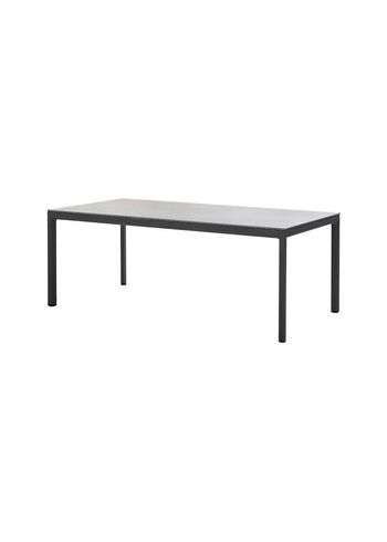 Cane-line - Table - Drop Table - 200x100 - Frame: Lava Grey Aluminum / Tabletop: Black Fossil Ceramic