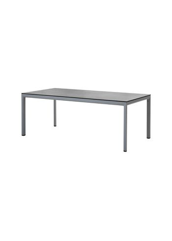 Cane-line - Puutarhapöytä - Drop Table - 200x100 - Frame: Light Grey Aluminum / Tabletop: Grey Fossil Ceramic