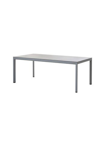 Cane-line - Table - Drop Table - 200x100 - Frame: Light Grey Aluminum / Tabletop: Black Fossil Ceramic