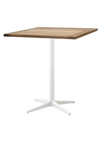 Cane-line - Bord - Drop Cafe Table 72x72 - Frame: White / Tabletop: Teak