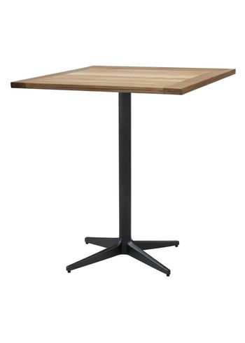 Cane-line - Puutarhapöytä - Drop Cafe Table 72x72 - Frame: Lava Grey / Tabletop: Teak