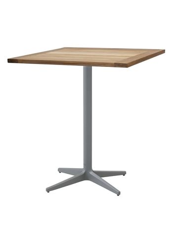 Cane-line - Bord - Drop Cafe Table 72x72 - Frame: Light Grey / Tabletop: Teak