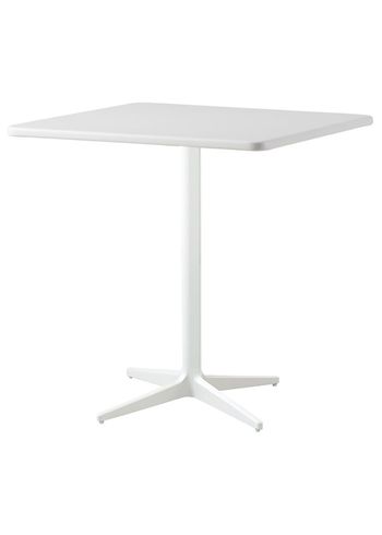 Cane-line - Table - Drop Cafe Table 75x75 - Frame: White / Tabletop: White Aluminium