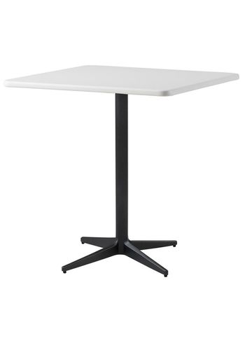 Cane-line - Bord - Drop Cafébord 75x75 - Stel: Lavagrå / Bordplade: Hvid Aluminium