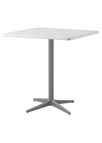 Cane-line - Bord - Drop Cafe Table 75x75 - Frame: Light Grey / Tabletop: White Aluminium