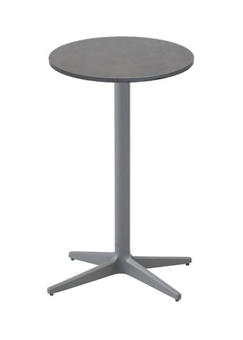 Cane-line - Puutarhapöytä - Drop Cafe Table Ø45 - Frame: Light Grey / Tabletop: Dark Grey
