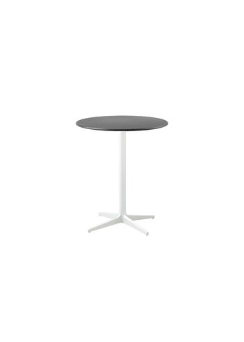 Cane-line - Bord - Drop Cafébord Ø60 - Stel: Hvid / Bordplade: Lavagrå Aluminium