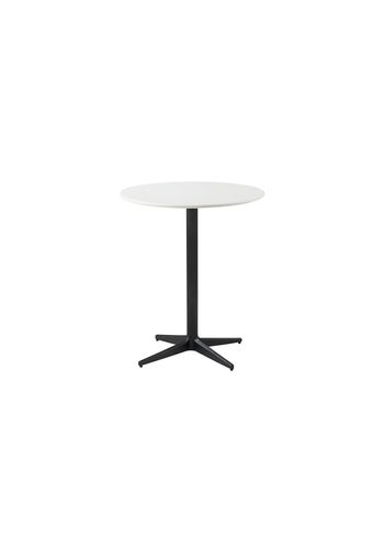Cane-line - Bord - Drop Cafébord Ø60 - Stel: Lavagrå / Bordplade: Hvid Aluminium