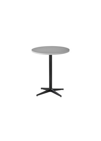 Cane-line - Bord - Drop Cafébord Ø60 - Stel: Lavagrå / Bordplade: Hvid Aluminium/Lysegrå Keramik