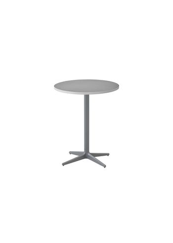 Cane-line - Mesa de jardim - Drop Cafe Table Ø60 - Frame: Light Grey / Tabletop: White Aluminium/Light Grey Ceramic