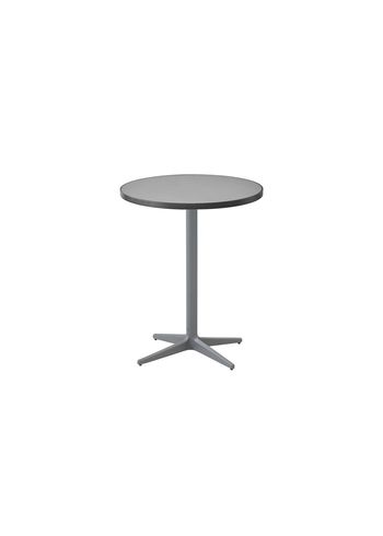 Cane-line - Bord - Drop Cafébord Ø60 - Stel: Lysegrå / Bordplade: Lavegrå Aluminium/Lysegrå Keramik