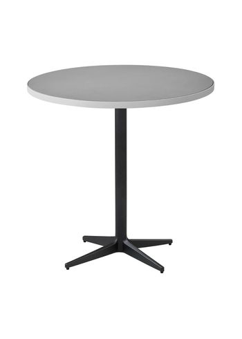 Cane-line - Tafel - Drop Cafe Table Ø75 - Frame: Lava Grey / Tabletop: White Aluminium/Light Grey Ceramic