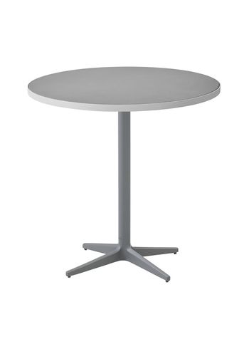 Cane-line - Bord - Drop Cafébord Ø75 - Stel: Lysegrå / Bordplade: Hvid Aluminium/Lysegrå Keramik