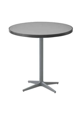 Cane-line - Table - Drop Cafe Table Ø75 - Frame: Light Grey / Tabletop: Lava Grey Aluminium/Light Grey Ceramic