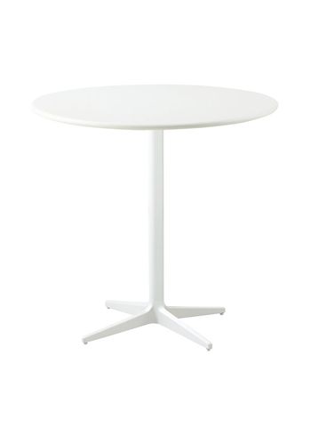Cane-line - Mesa de jardim - Drop Cafe Table Ø80 - Frame: White / Tabletop: White