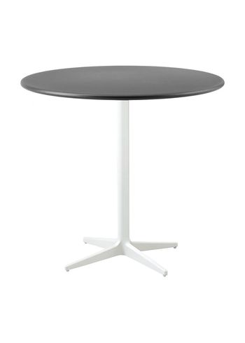 Cane-line - Table - Drop Cafe Table Ø80 - Frame: White / Tabletop: Lava Grey