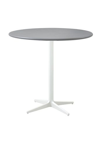 Cane-line - Mesa de jardim - Drop Cafe Table Ø80 - Frame: White / Tabletop: Light Grey