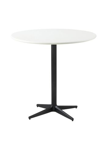 Cane-line - Puutarhapöytä - Drop Cafe Table Ø80 - Frame: Lava Grey / Tabletop: White