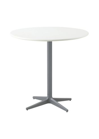 Cane-line - Table - Drop Cafe Table Ø80 - Frame: Light Grey / Tabletop: White