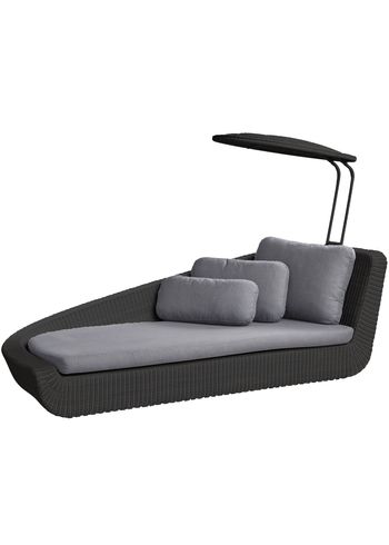 Cane-line - Daybed - Savannah daybed inkl. parasol - Right - Set: Weave, Black/Cushion: Grey