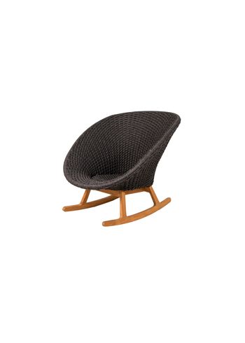 Cane-line - Rocking Chair - Peacock Gyngestol m/Teak Ben - Dark Grey / Cane-line Soft Rope