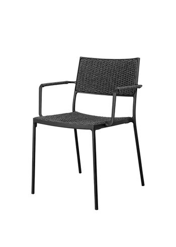Cane-line - Chaise de jardin - Less stol m/armlæn - Cane-line Soft Rope - Cane-line Soft Rope, Dark grey