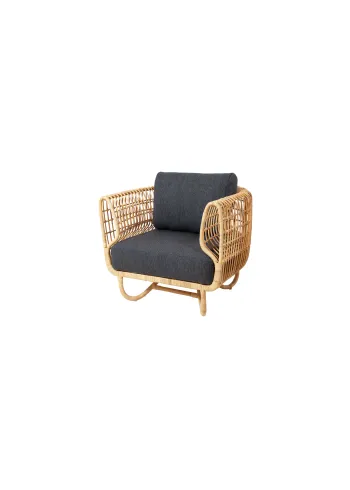 Cane-line - Stoelkussen - Cushion set for Nest Lounge Chair - Indoor - Swipe - Grey