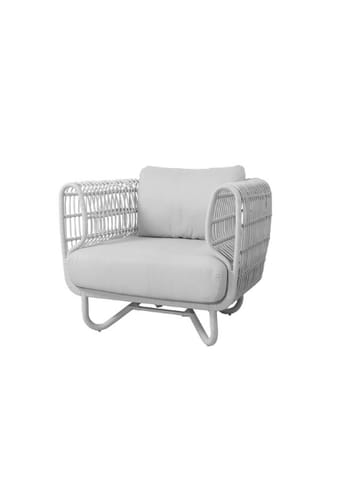 Cane-line - Fåtölj - Nest Lounge Chair - Outdoor - White/Cane-line Weave - Inkl. Cane-line Natté hynder