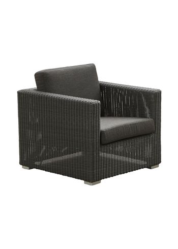 Cane-line - Armchair - Chester Lounge Chair - Frame: Cane-line Weave, Graphite / Cushion: Cane-line Natté, Black